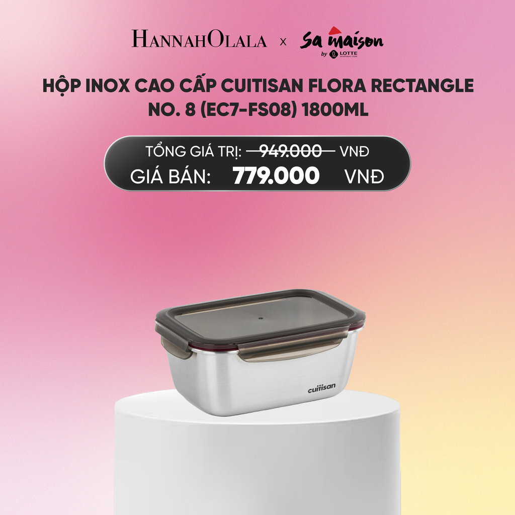  DEAL 15: HỘP INOX CAO CẤP CUITISAN FLORA RECTANGLE_A582 