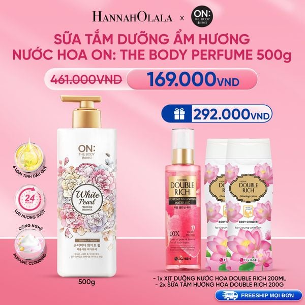  DEAL 02: SỮA TẮM DƯỠNG ẨM HƯƠNG NƯỚC HOA ON: THE BODY PERFUME 500G 