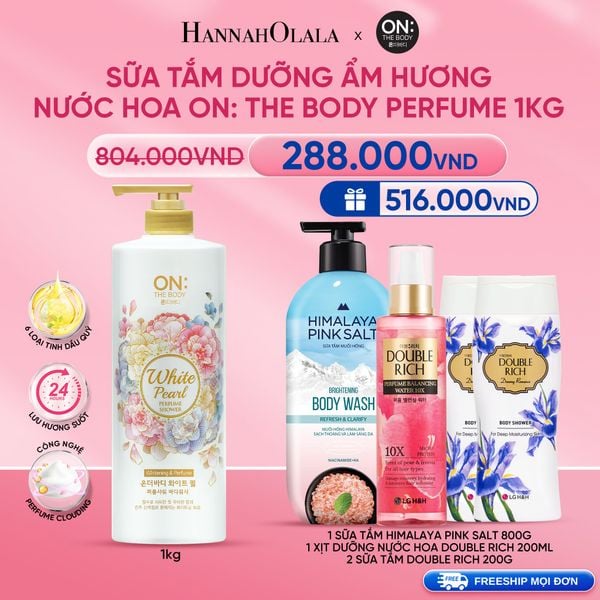  DEAL 01: SỮA TẮM DƯỠNG ẨM HƯƠNG NƯỚC HOA ON: THE BODY PERFUME 1KG 