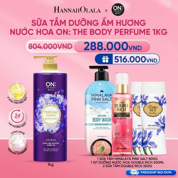  DEAL 01: SỮA TẮM DƯỠNG ẨM HƯƠNG NƯỚC HOA ON: THE BODY PERFUME 1KG 