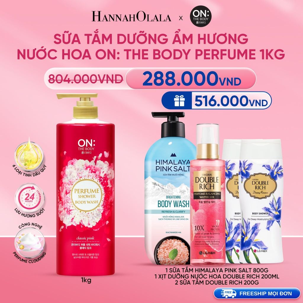  DEAL 01: SỮA TẮM DƯỠNG ẨM HƯƠNG NƯỚC HOA ON: THE BODY PERFUME 1KG 