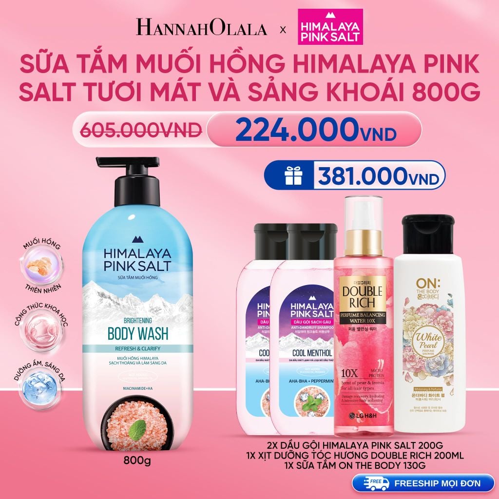  DEAL 20: SỮA TẮM MUỐI HỒNG HIMALAYA PINK SALT TƯƠI MÁT VÀ SẢNG KHOÁI 800G 