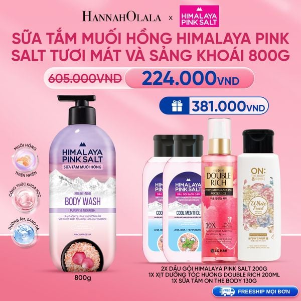 DEAL 20: SỮA TẮM MUỐI HỒNG HIMALAYA PINK SALT TƯƠI MÁT VÀ SẢNG KHOÁI 800G 