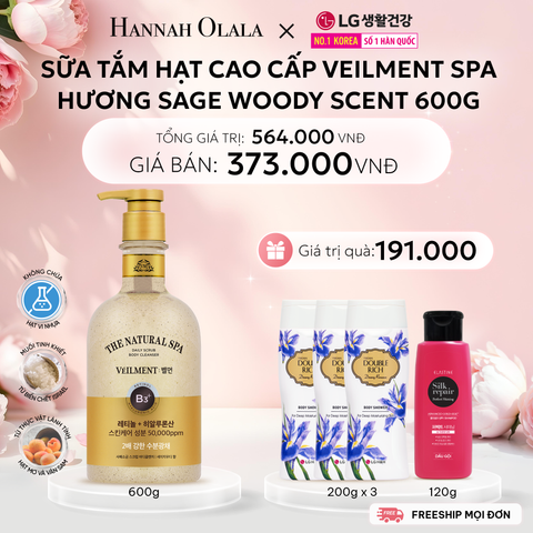  E1048: DEAL 02: SỮA TẮM HẠT VEILMENT NATURAL SPA SAGE WOODY SCENT 600G 