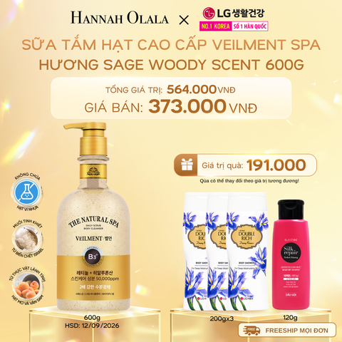  DEAL 02: SỮA TẮM HẠT VEILMENT NATURAL SPA SAGE WOODY SCENT 600G 