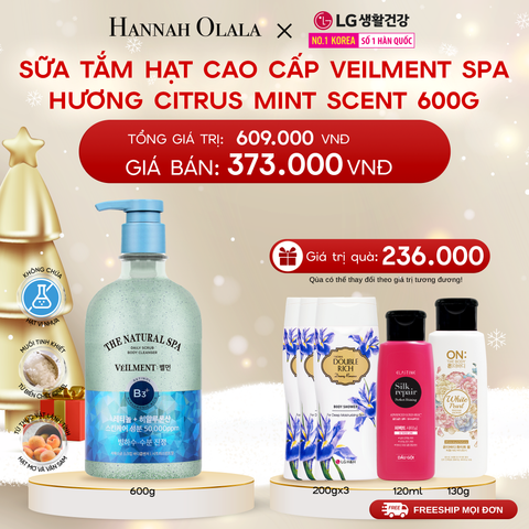  DEAL 03: SỮA TẮM HẠT VEILMENT NATURAL SPA CITRUS MINT SCENT 600G 