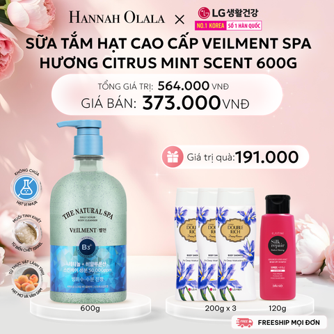  E1052: DEAL 03: SỮA TẮM HẠT VEILMENT NATURAL SPA CITRUS MINT SCENT 600G 