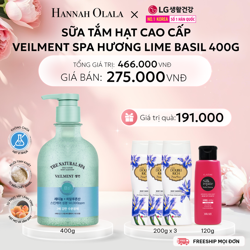  E1031: DEAL 01: SỮA TẮM HẠT VEILMENT SPA LIME BASIL 400G 