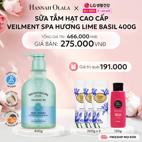  E1031: DEAL 01: SỮA TẮM HẠT VEILMENT SPA LIME BASIL 400G 