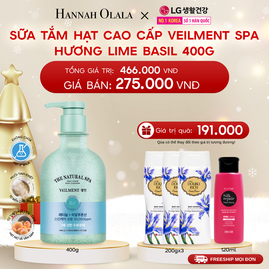  DEAL 01: SỮA TẮM HẠT VEILMENT SPA LIME BASIL 400G 