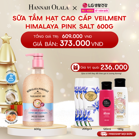  DEAL 06: SỮA TẮM HẠT VEILMENT NATURAL SPA HIMALAYA PINK SALT 600G 