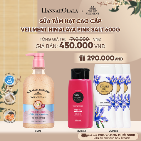  SỮA TẮM HẠT VEILMENT NATURAL SPA HIMALAYA PINK SALT 600G - A2345 