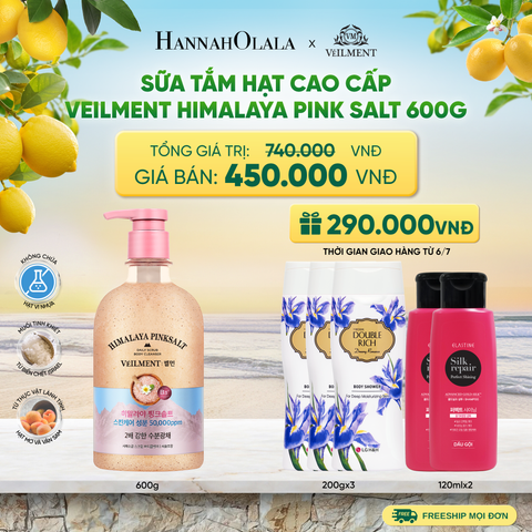 SỮA TẮM HẠT VEILMENT NATURAL SPA HIMALAYA PINK SALT 600G - A766 