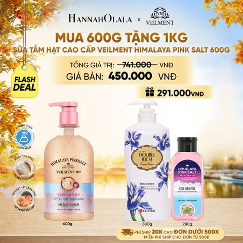  SỮA TẮM HẠT VEILMENT NATURAL SPA HIMALAYA PINK SALT 600G - E1171 