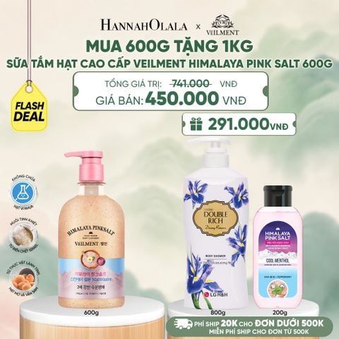  SỮA TẮM HẠT VEILMENT NATURAL SPA HIMALAYA PINK SALT 600G - A347 