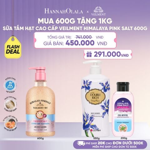  SỮA TẮM HẠT VEILMENT NATURAL SPA HIMALAYA PINK SALT 600G - L083 
