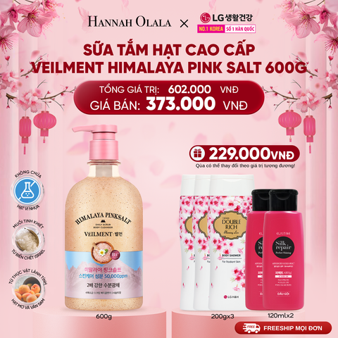  DEAL 17: SỮA TẮM HẠT VEILMENT NATURAL SPA HIMALAYA PINK SALT 600G 
