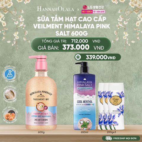  DEAL 17: SỮA TẮM HẠT VEILMENT NATURAL SPA HIMALAYA PINK SALT 600G 