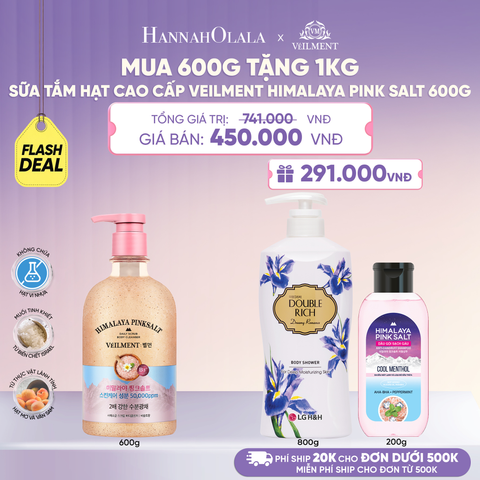  SỮA TẮM HẠT VEILMENT NATURAL SPA HIMALAYA PINK SALT 600G - L083 