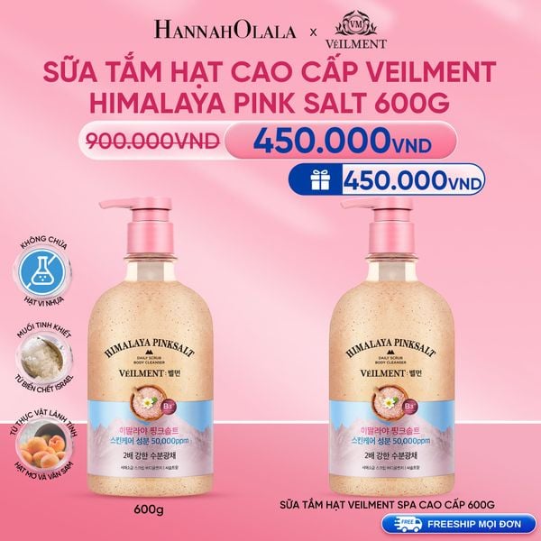  DEAL 05: SỮA TẮM HẠT VEILMENT NATURAL SPA HIMALAYA PINK SALT 600G 
