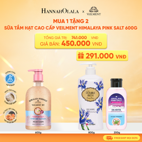  SỮA TẮM HẠT VEILMENT NATURAL SPA HIMALAYA PINK SALT 600G 
