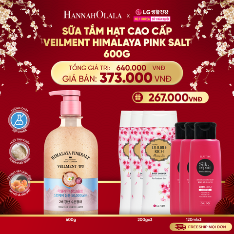  DEAL 17: SỮA TẮM HẠT VEILMENT NATURAL SPA HIMALAYA PINK SALT 600G 