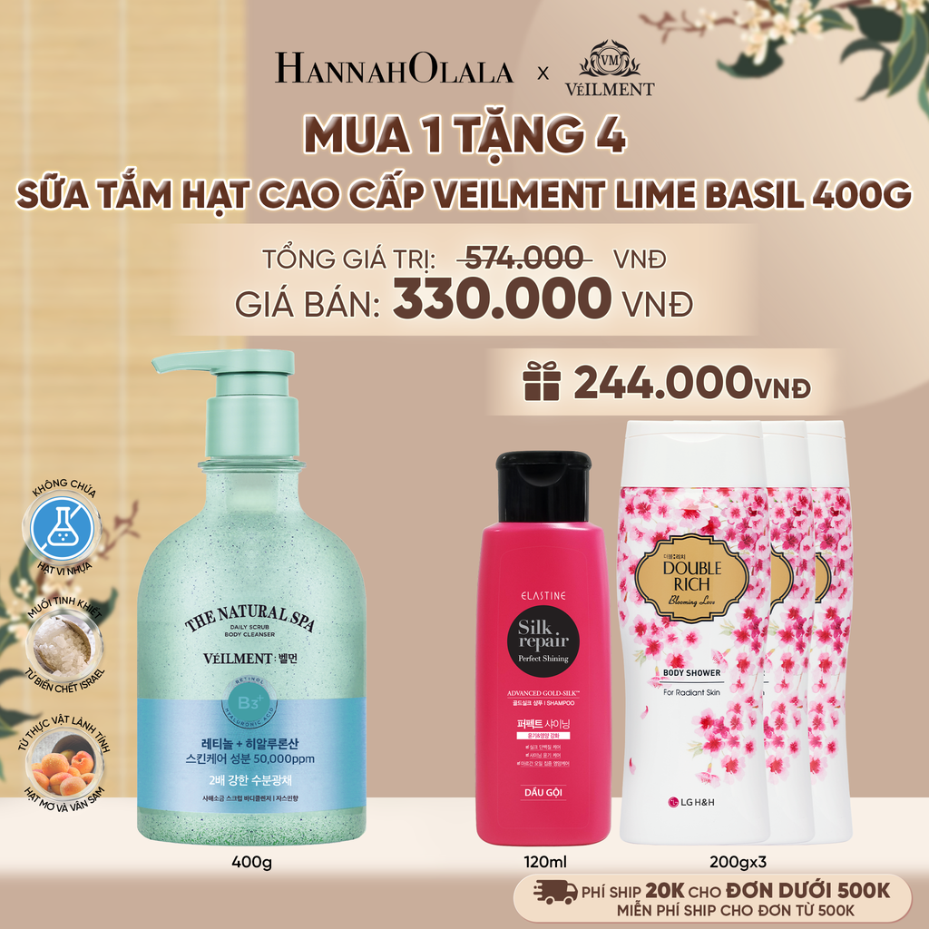  SỮA TẮM HẠT VEILMENT NATURAL SPA LIME BASIL 400G - A2344 