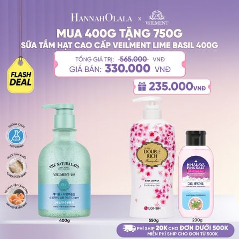  SỮA TẮM HẠT VEILMENT NATURAL SPA LIME BASIL 400G - L082 
