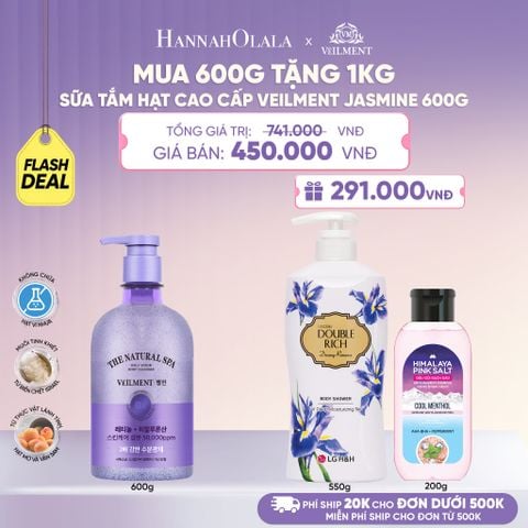  SỮA TẮM HẠT VEILMENT NATURAL SPA JASMINE DEAD SEA SALT 600G - L085 