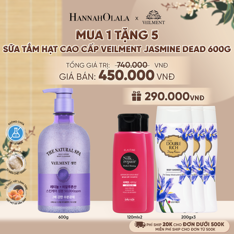  SỮA TẮM HẠT VEILMENT NATURAL SPA JASMINE DEAD SEA SALT 600G - A2347 