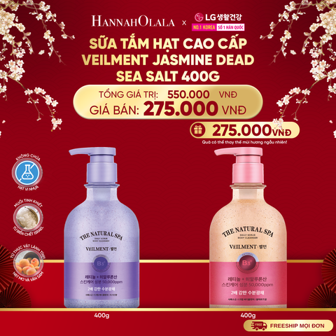  A1400_DEAL 52:[FLASH DEAL] SỮA TẮM HẠT VEILMENT NATURAL SPA JASMINE DEAD SEA SALT 400G 