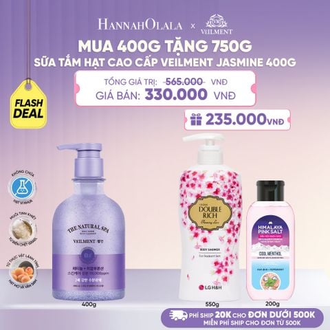  SỮA TẮM HẠT VEILMENT NATURAL SPA JASMINE DEAD SEA SALT 400G - L081 