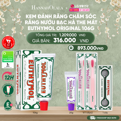  DEAL 04: KEM ĐÁNH RĂNG CHĂM SÓC RĂNG NƯỚU BẠC HÀ THE MÁT EUTHYMOL ORIGINAL 106GR 