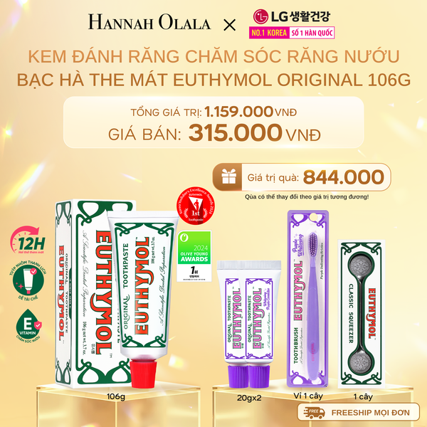  C1307_DEAL 19: KEM ĐÁNH RĂNG CHĂM SÓC RĂNG NƯỚU BẠC HÀ THE MÁT EUTHYMOL ORIGINAL 106GR 