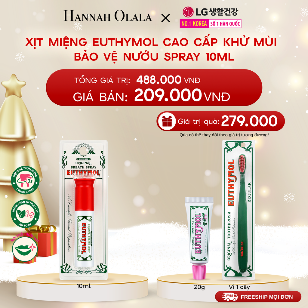  DEAL 28: XỊT MIỆNG EUTHYMOL CAO CẤP KHỬ MÙI BẢO VỆ NƯỚU SPRAY 10ML 