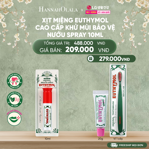  DEAL 08: XỊT MIỆNG EUTHYMOL CAO CẤP KHỬ MÙI BẢO VỆ NƯỚU SPRAY 10ML 