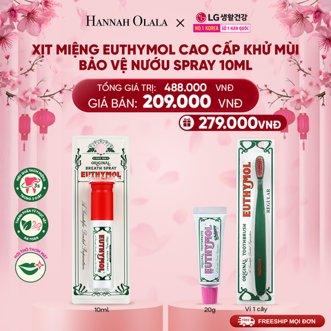  A850_DEAL 08: XỊT MIỆNG EUTHYMOL CAO CẤP KHỬ MÙI BẢO VỆ NƯỚU SPRAY 10ML 