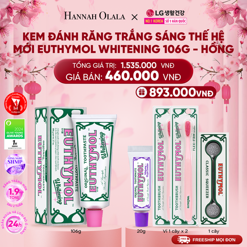 A847_DEAL 05: KEM ĐÁNH RĂNG TRẮNG SÁNG THẾ HỆ MỚI EUTHYMOL WHITENING 106GR - HỒNG 