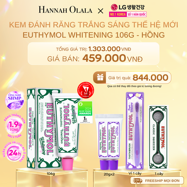  C1309_DEAL 20: KEM ĐÁNH RĂNG TRẮNG SÁNG THẾ HỆ MỚI EUTHYMOL WHITENING 106GR - HỒNG 