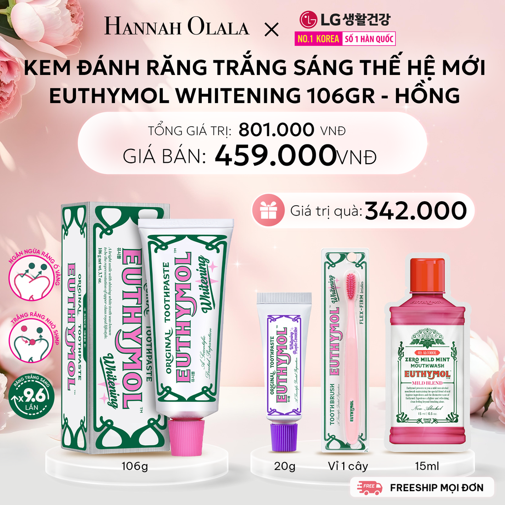  E1044: DEAL 16: KEM ĐÁNH RĂNG TRẮNG SÁNG THẾ HỆ MỚI EUTHYMOL WHITENING 106GR - HỒNG 