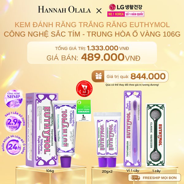  C1310_DEAL 21: KEM ĐÁNH RĂNG TRẮNG RĂNG EUTHYMOL CÔNG NGHỆ SẮC TÍM - TRUNG HÒA Ố VÀNG 106GR - TÍM 