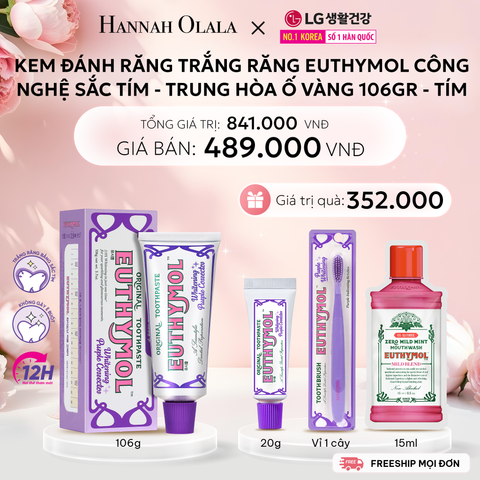  E1045: DEAL 17: KEM ĐÁNH RĂNG TRẮNG RĂNG EUTHYMOL CÔNG NGHỆ SẮC TÍM - TRUNG HÒA Ố VÀNG 106GR - TÍM 