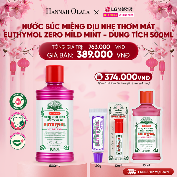  DEAL 07: NƯỚC SÚC MIỆNG KHÔNG CỒN EUTHYMOL ZERO MILD MINT - DUNG TÍCH 500ML 