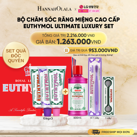  DEAL 16: [SET ĐỘC QUYỀN] BỘ CHĂM SÓC RĂNG MIỆNG CAO CẤP EUTHYMOL ULTIMATE LUXURY SET 