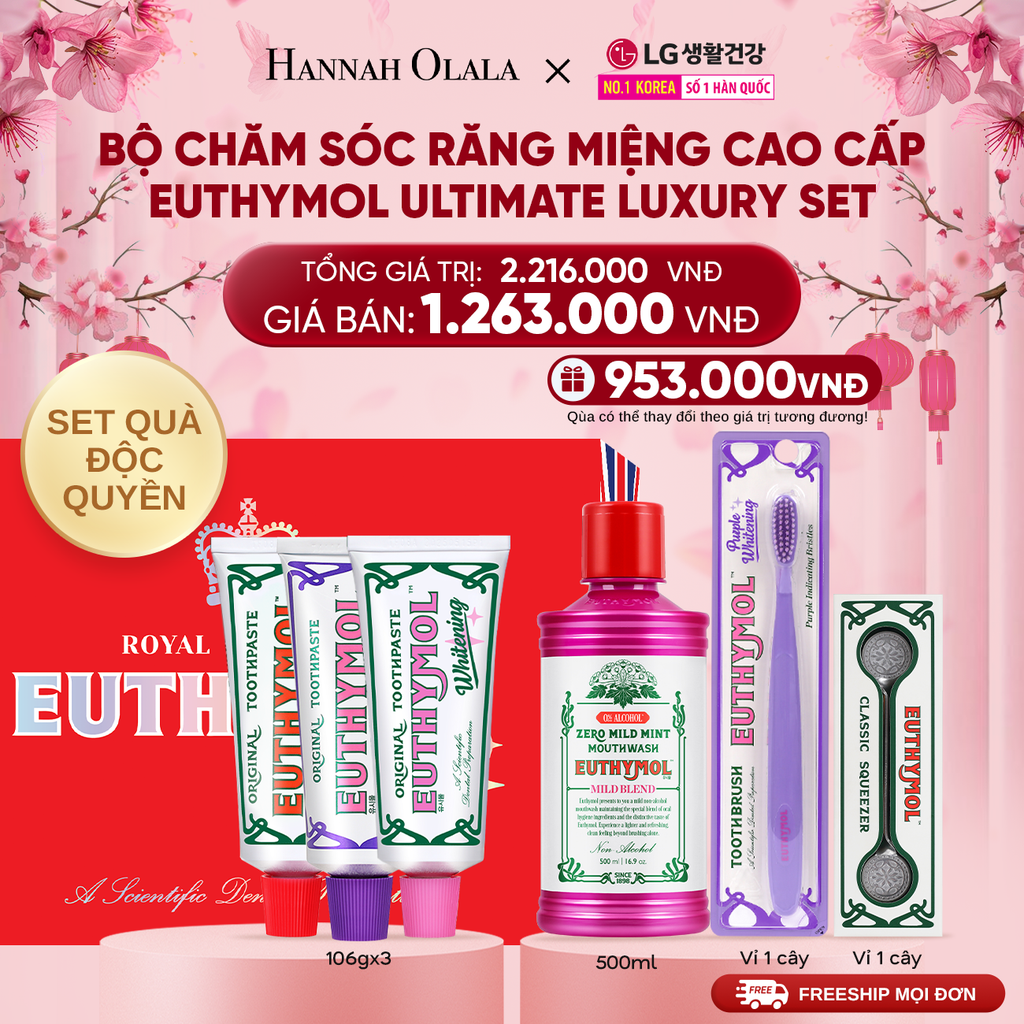  DEAL 47: [SET ĐỘC QUYỀN] BỘ CHĂM SÓC RĂNG MIỆNG CAO CẤP EUTHYMOL ULTIMATE LUXURY SET 