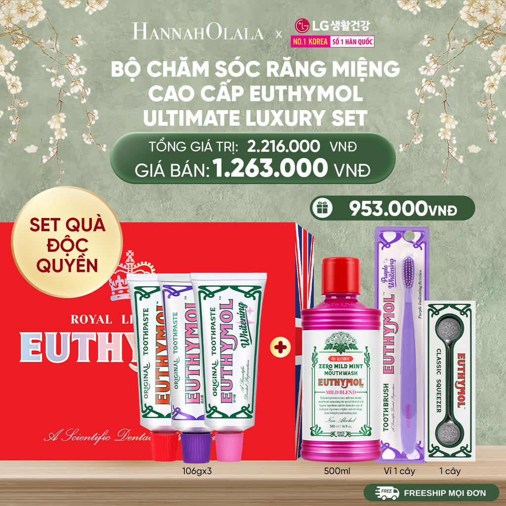  DEAL 47:[SET ĐỘC QUYỀN] BỘ CHĂM SÓC RĂNG MIỆNG CAO CẤP EUTHYMOL ULTIMATE LUXURY SET 