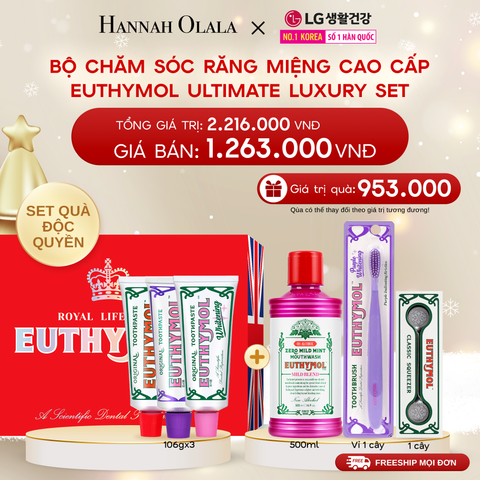  DEAL 36: [SET ĐỘC QUYỀN] BỘ CHĂM SÓC RĂNG MIỆNG CAO CẤP EUTHYMOL ULTIMATE LUXURY SET 