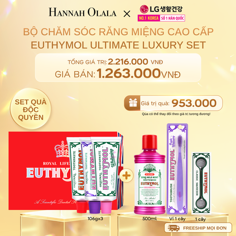  C831_DEAL 24: [SET ĐỘC QUYỀN] BỘ CHĂM SÓC RĂNG MIỆNG CAO CẤP EUTHYMOL ULTIMATE LUXURY SET 