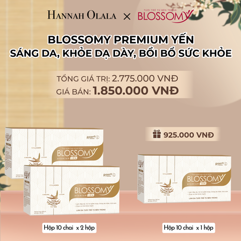  MUA 02 TẶNG 01 HỘP 10 THỰC PHẨM BẢO VỆ SỨC KHỎE BLOSSOMY PREMIUM TỔ YẾN (MÀU VÀNG) (HỘP 10 CHAI X 3 HỘP) 