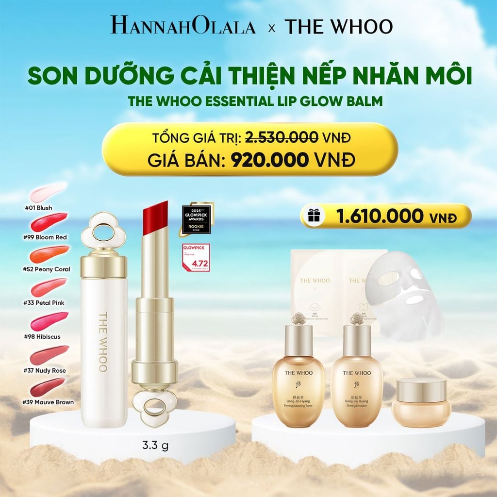  SON DƯỠNG CẢI THIỆN NẾP NHĂN MÔI THE WHOO ESSENTIAL LIP GLOW BALM 